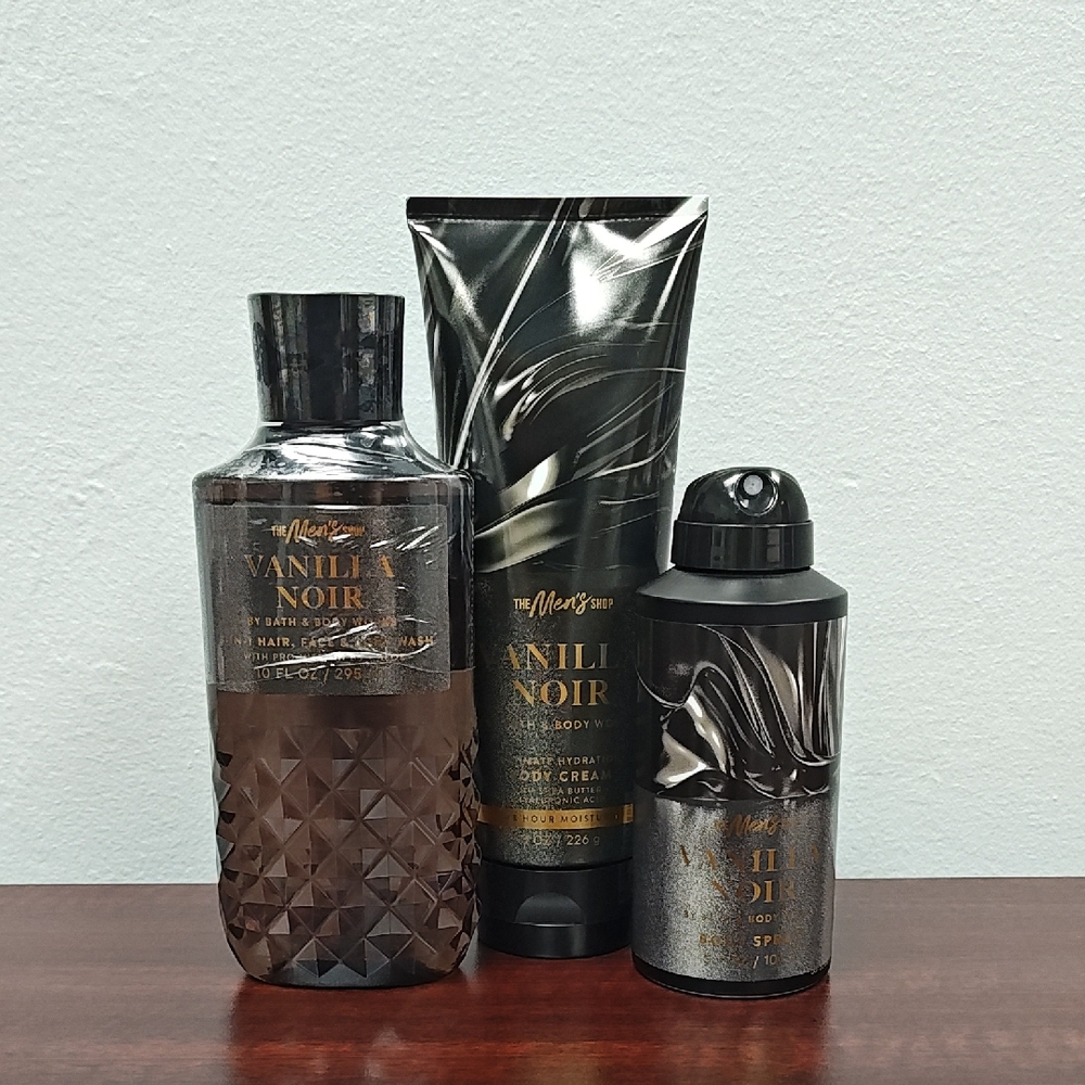 Bath & Body Works Men's VANILLA NOIR 3 Piece Bundle Set